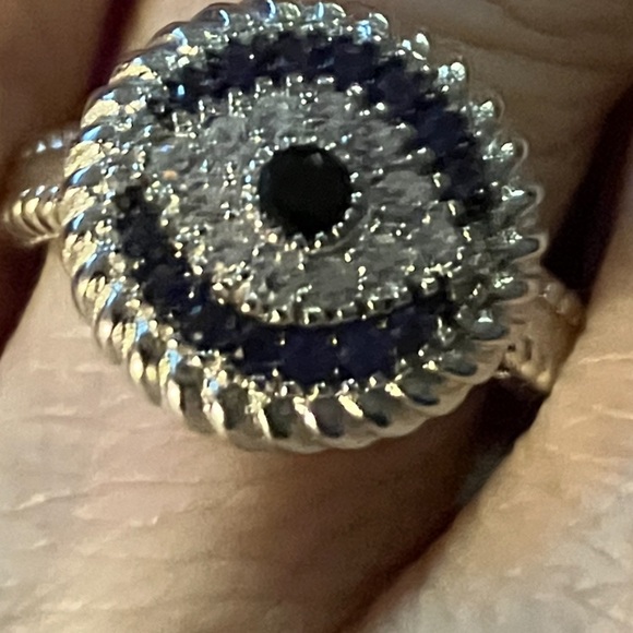 New genuine sapphire and diamond ring set in 925 in jewelers box - Picture 4 of 4